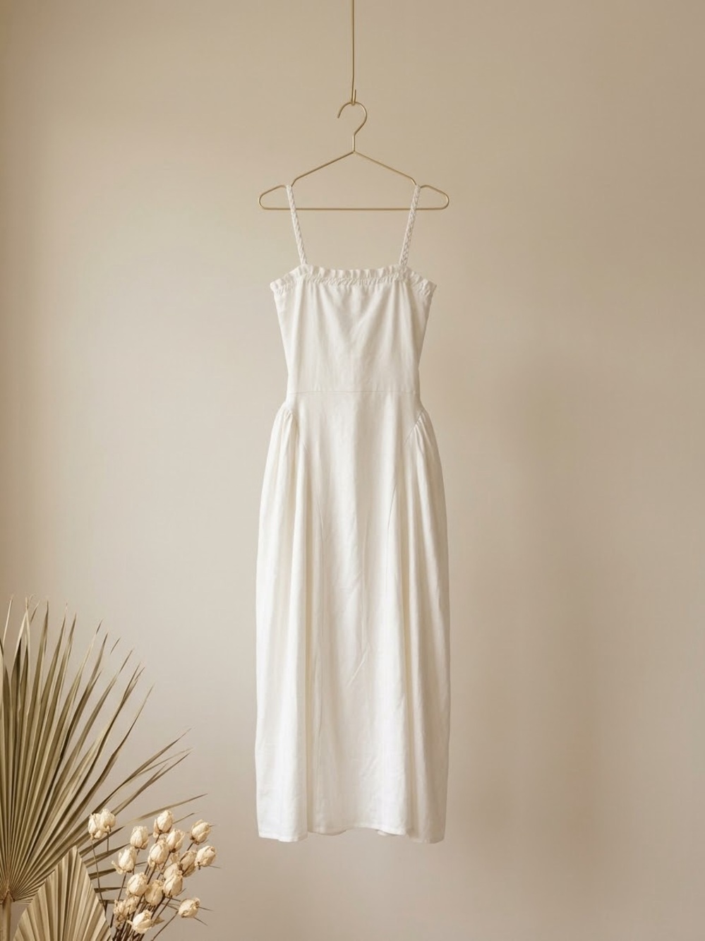 PrettyLittleThing White Braided-Strap Midi Dress